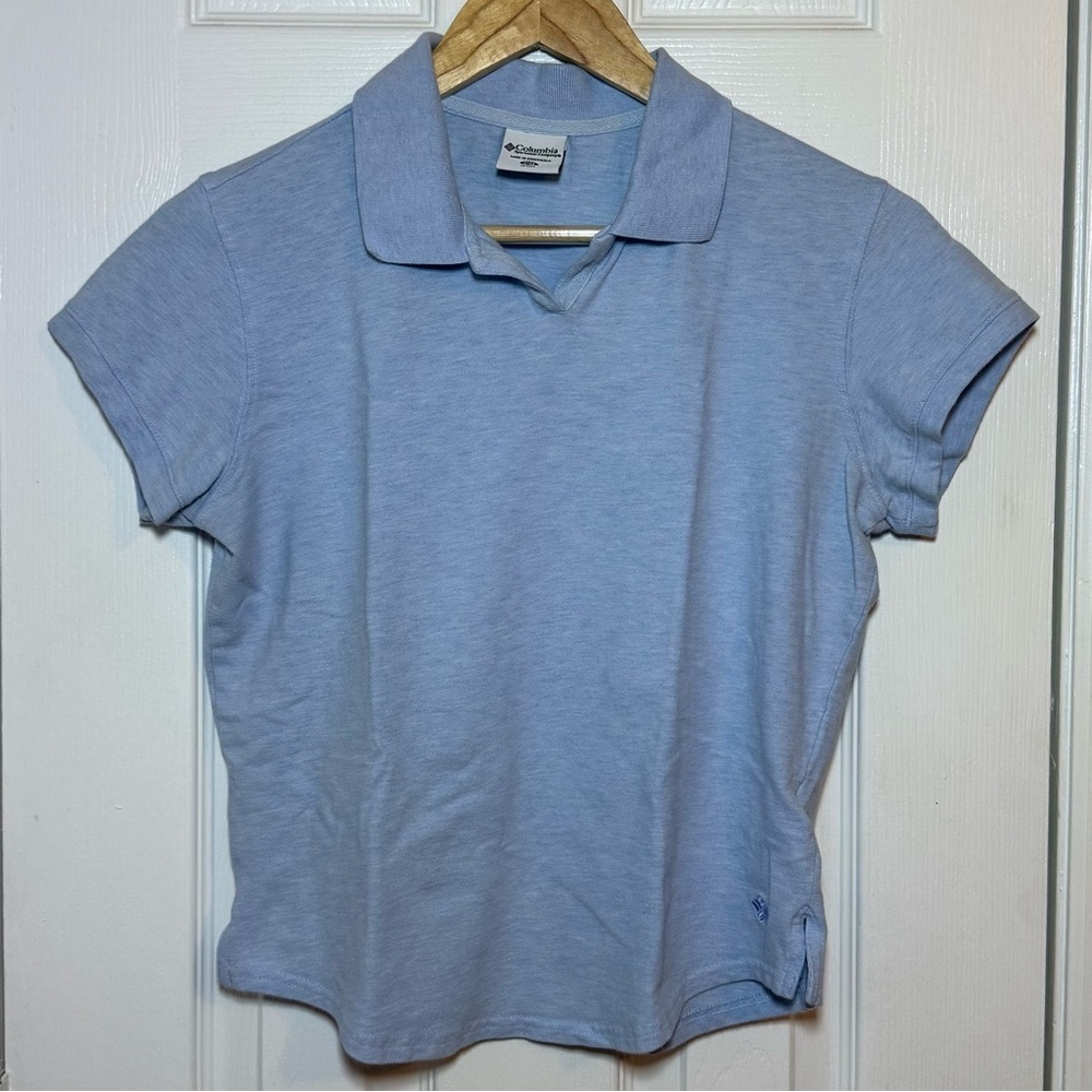 Columbia Blue Collared Womens Sportswear Polo Petite